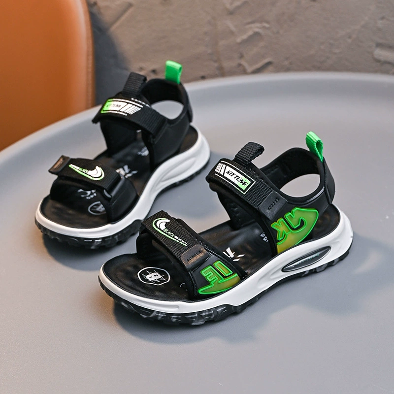 Сандалии для мальчиков 2024 новые летние кожаные детские ботинки