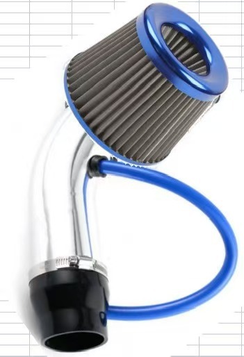 실버 흡기 파이프 + 스테인레스 스틸 메쉬 블루 에어 필터