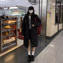 羽绒棉服女冬季2024年新款学生韩版棉袄中长款加厚外套连帽棉衣