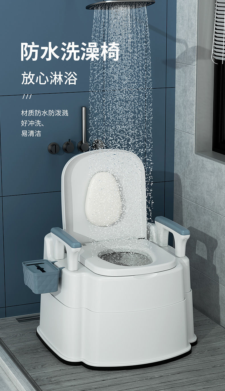Portable elderly toilet, household anti-odor indoor toilet for the elderly, toilet chair for defecation, urine bucket for pregnant women and adults undefined