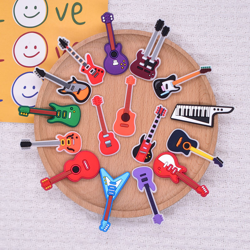 Cross-Border Rock Band Series Flat Accessories Bag Brooch DIY Jewelry Accessories Cartoon Guitar Soft Patch