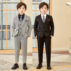 Children's formal wear suit set for boys autumn and winter western-style children's clothing wedding flower boy host western-style clothes for middle-sized children 