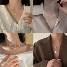 韩国复古珍珠项链女小众设计感2021新款网红轻奢冷淡风锁骨链颈链