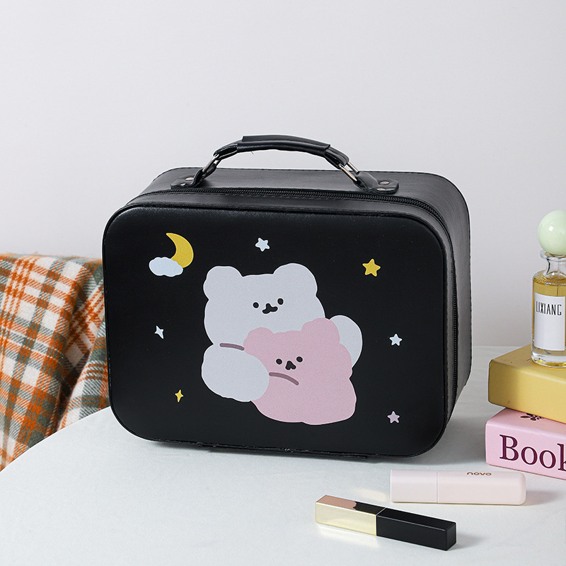 Nueva caja de maquillaje de dibujos animados de alto valor, bolsa de maquillaje portátil de viaje, bolsa de maquillaje portátil de regalo, bolsa de almacenamiento de regalo encantadora