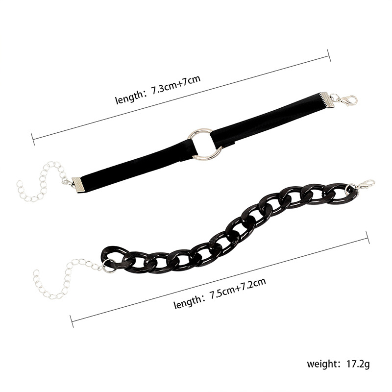 Fashion Personality Gothic Bracelet Female Black Geometric Bracelet Wholesalepicture1
