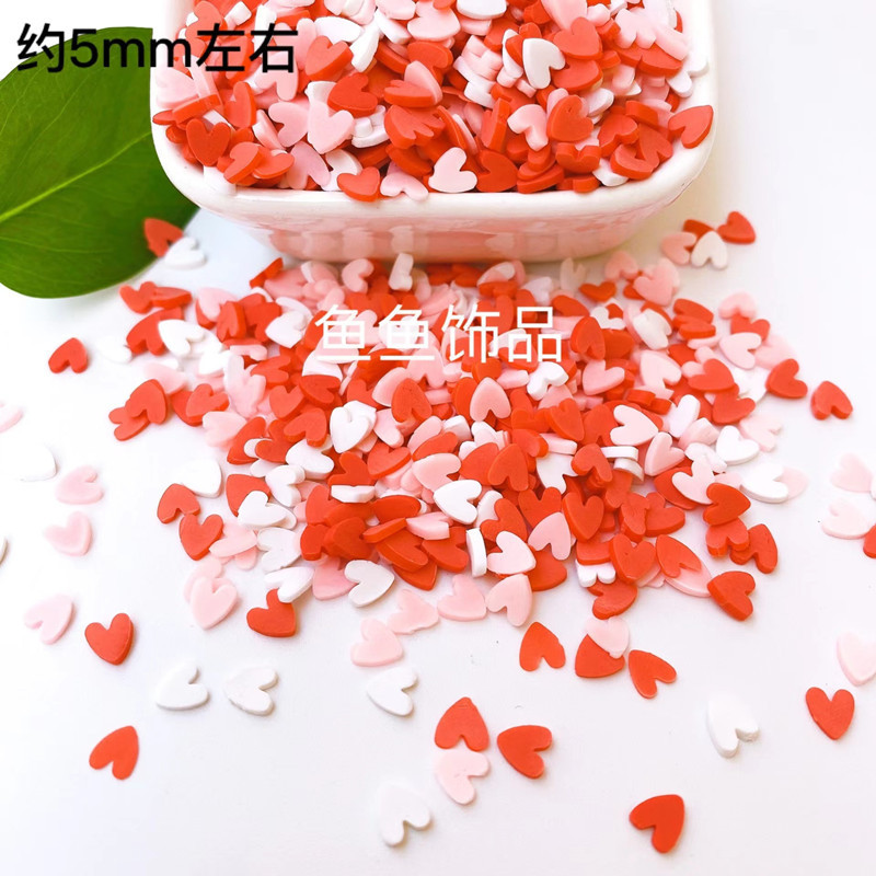 Love Heart Soft Pottery Sliced Nail Art Patch diy Jewelry Handmade Material Accessories Gel Dropping Sand Decoration Accessories