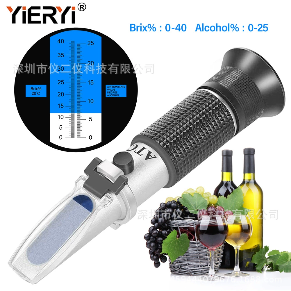 Портативный рефрактометр 0-40% Brix0-25 % алкоголя ручной Фруктовое вино Концентрация алкоголя L рефрактометр