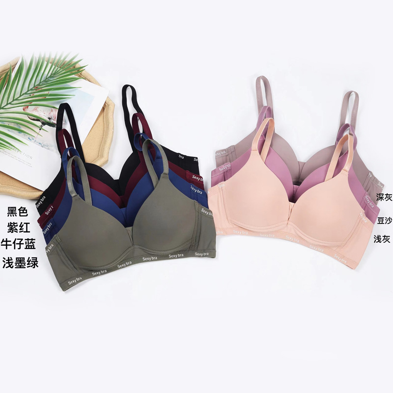 Comercio exterior transfronterizo punto sujetador sin anillo de acero ligero transpirable absorción de sudor cómodo soporte superior anti-caída ropa interior mujer