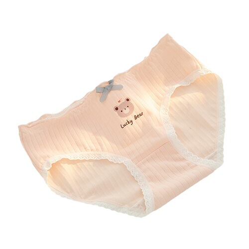 Japanese cute bear soft cute cartoon girl underwear pure cotton crotch mid-waist bag hip ladies underwear student briefs