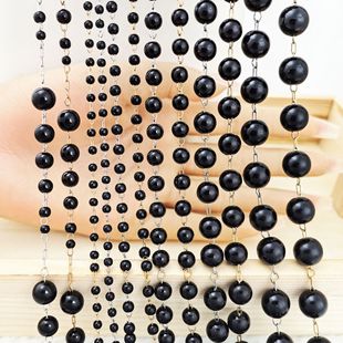diy black pearl chain earrings necklace hair accessories handmade pearl chain accessories 3-10mm factory direct sales