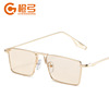 Trend green sunglasses, metal glasses, 2021 collection, European style, internet celebrity