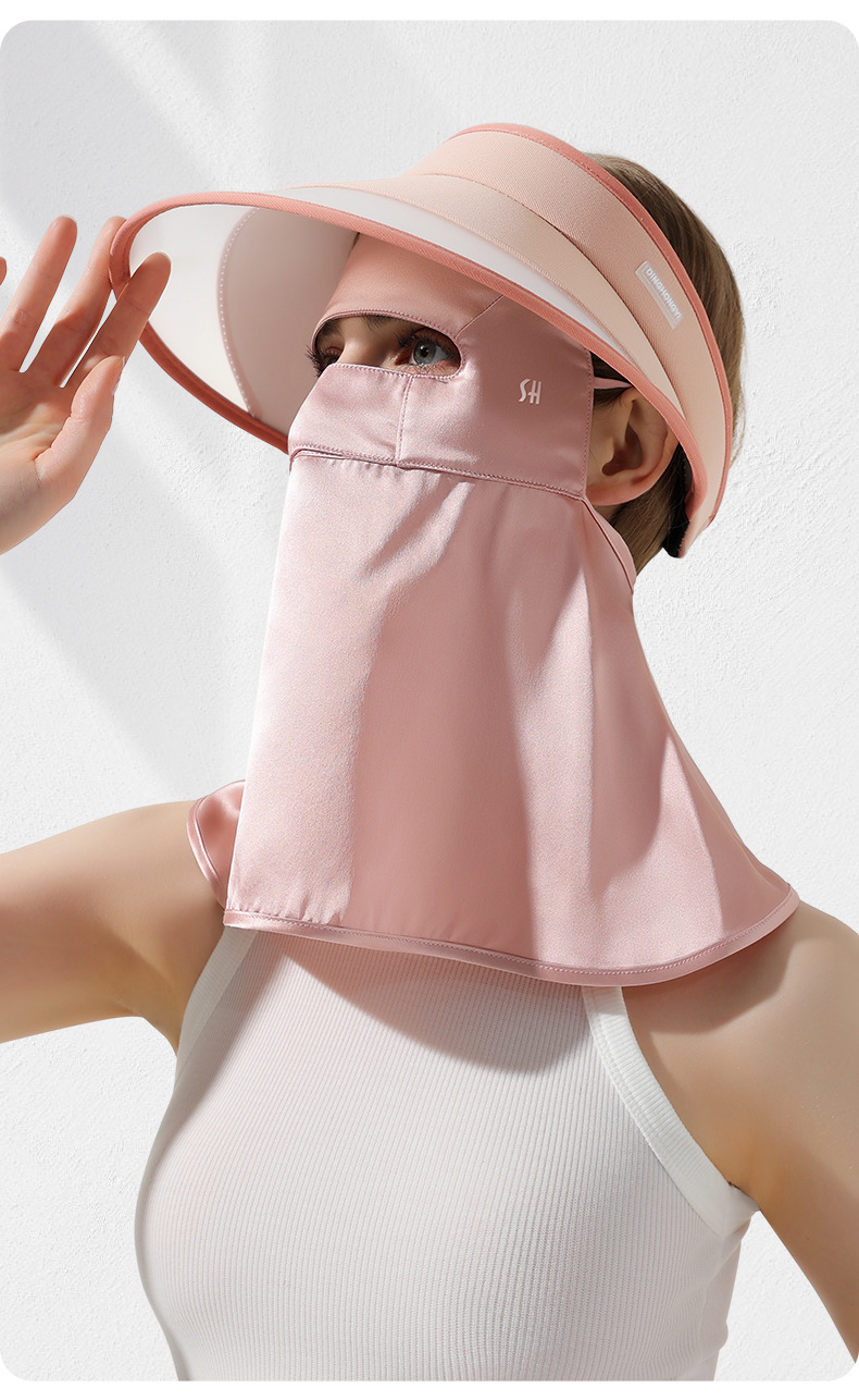 Leiqi zijden zonnebrandcrème voor vrouwen, volledige bescherming tegen UV-straling voor gezicht en nek, zomers autorijden en fietsen, zonnescherm en ademend masker_voghion.com