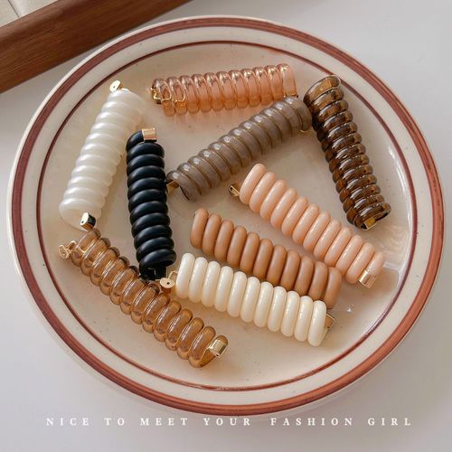 Temperament simple phone cord hair tie long ponytail fixed and durable headwear Korean style high elastic seamless hair accessory for women