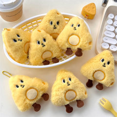 Adorable Plush Cheese Cheese Keychain, Versatile Cartoon Figurine, Student Bag Accessory, Pin for Girls