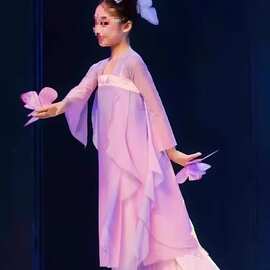 汉服花间舞蹈舞少儿儿童古典舞表演服中国飘逸道具蝶舞演出服蝴蝶