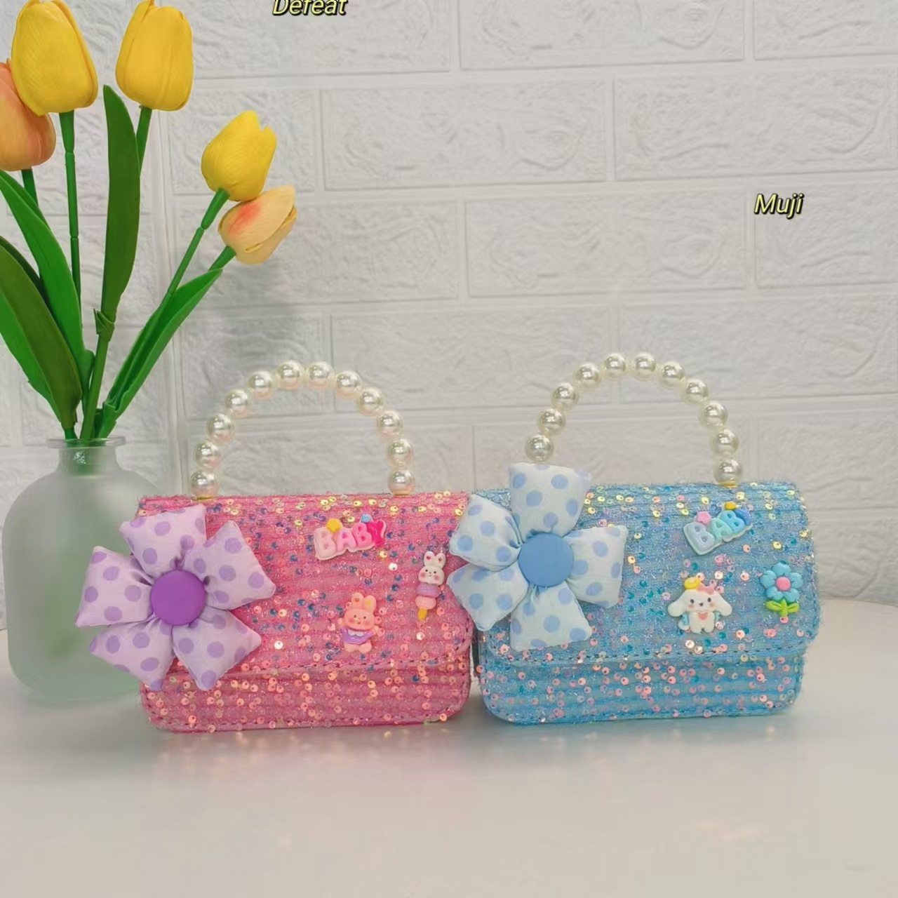 Bagos para niños de perlas de jade Gui, bolsos de perlas de viento, bolsos de cadena, bolsos de accesorios para niñas, bolsos cuadrados, bolsos de hombro.