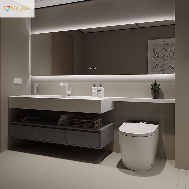 Light Luxury Washbasin Cabinet Toilet Extension Cabinet Simple Bathroom Cabinet Combination Form Toilet Washstand Smart Wash