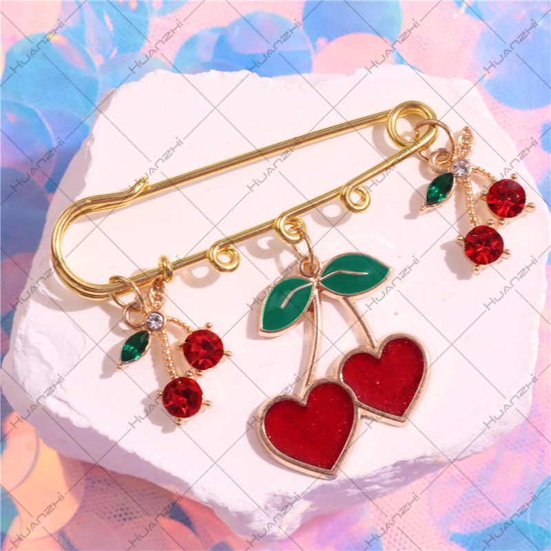 Enamel Design Cute Style Cute Pin Cherry Alloy Enamel Women's Brooches