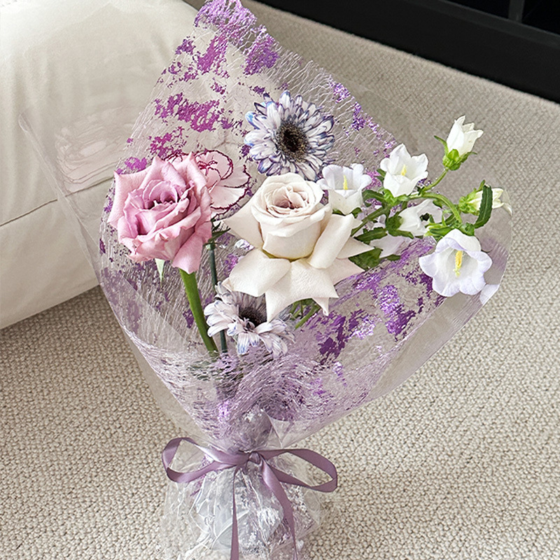 Qixi día de San Valentín papel de oro flor empaquetado ramo diy florista de algodón hecho a mano material floral al por mayor