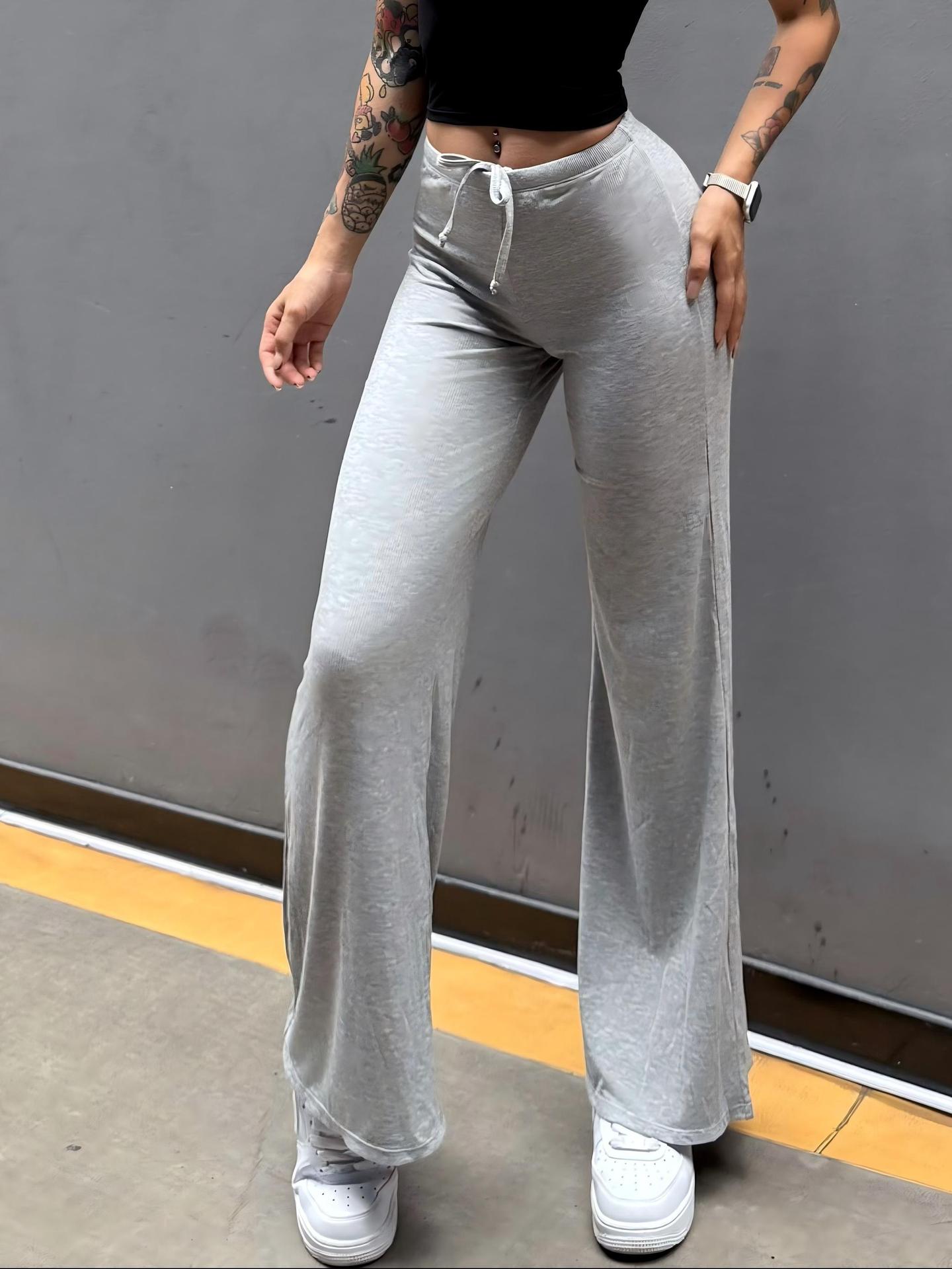 Pantalón perezoso que muestra la elasticidad de la cadera, enorme y cómodo drapeado, cintura pequeña pura, yoga recto, fitness, pantalones deportivos de ocio, mujeres image 4