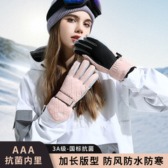 Women's winter warm ski gloves for outdoor sports, touch screen, padded gloves for riding