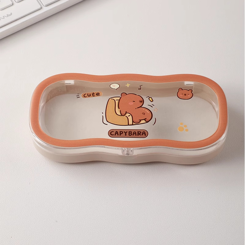 Caja de gafas transparentes de borde de la nube, alta sensación de almacenamiento portátil, niños, niños, niños, estudiantes, lindos, caja de gafas al por mayor