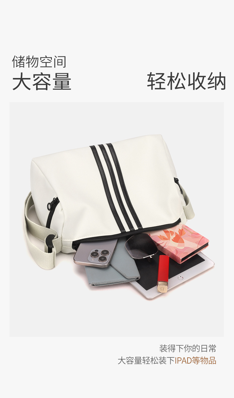 This is a simple, fashionable, casual and versatile crossbody bag for women, suitable for commuting. It is a large-capacity striped single-shoulder bag for both men and women undefined