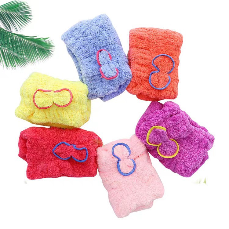 Sombrero de cabello seco de lana de coral damas arco gorro princesa engrosado absorción de agua niñas limpieza de cabello toallas de cuidado del cabello al por mayor image 5