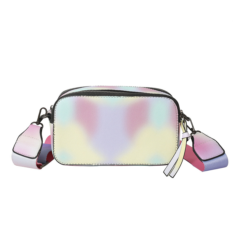Bolso cuadrado pequeño de color de contraste de tendencia transfronteriza 2024 primavera y verano nuevo bolso de mensajero de banda ancha personalizado bolso de cámara de moda simple para mujer