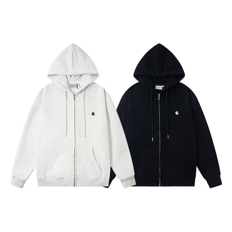 25 Cross-Border Export Carhartt Brand Small Label Embroidered Logo Zipper Cardigan Men's and Women's Loose Hooded Sweatshirt Jacket 25 Cross-Border Export Carhartt Brand Small Label Embroidered Logo Zipper Cardigan Men's and Women's Loose Hooded Sweatshirt Jacket