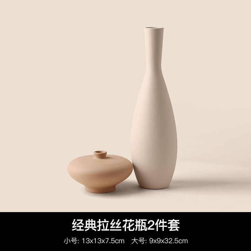 景徳鎮セラミックわびさびスタイルの起毛花瓶装飾品ハイエンドテレビキャビネットリビングルームフラワーアレンジメント装飾レトロな花器|undefined