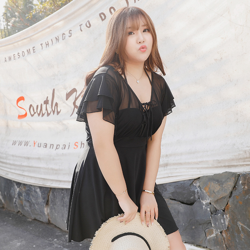 Traje de baño de una pieza para mujer con soporte de acero falda de boxeador conservador pequeño pecho push up traje de baño de aguas termales al por mayor