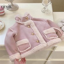 柠里女童外套秋冬装新款加绒加厚儿童公主上衣洋气宝宝冬季小童装