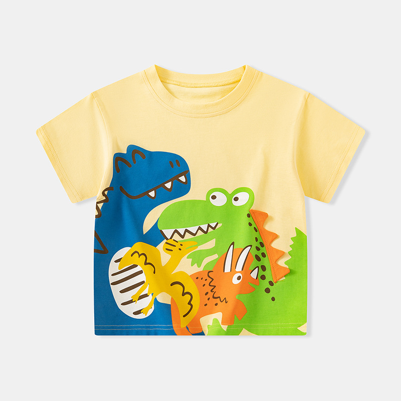 Betop ropa para niños 2025 verano niño dinosaurio camiseta de manga corta impresión ropa de bebé de media manga de moda