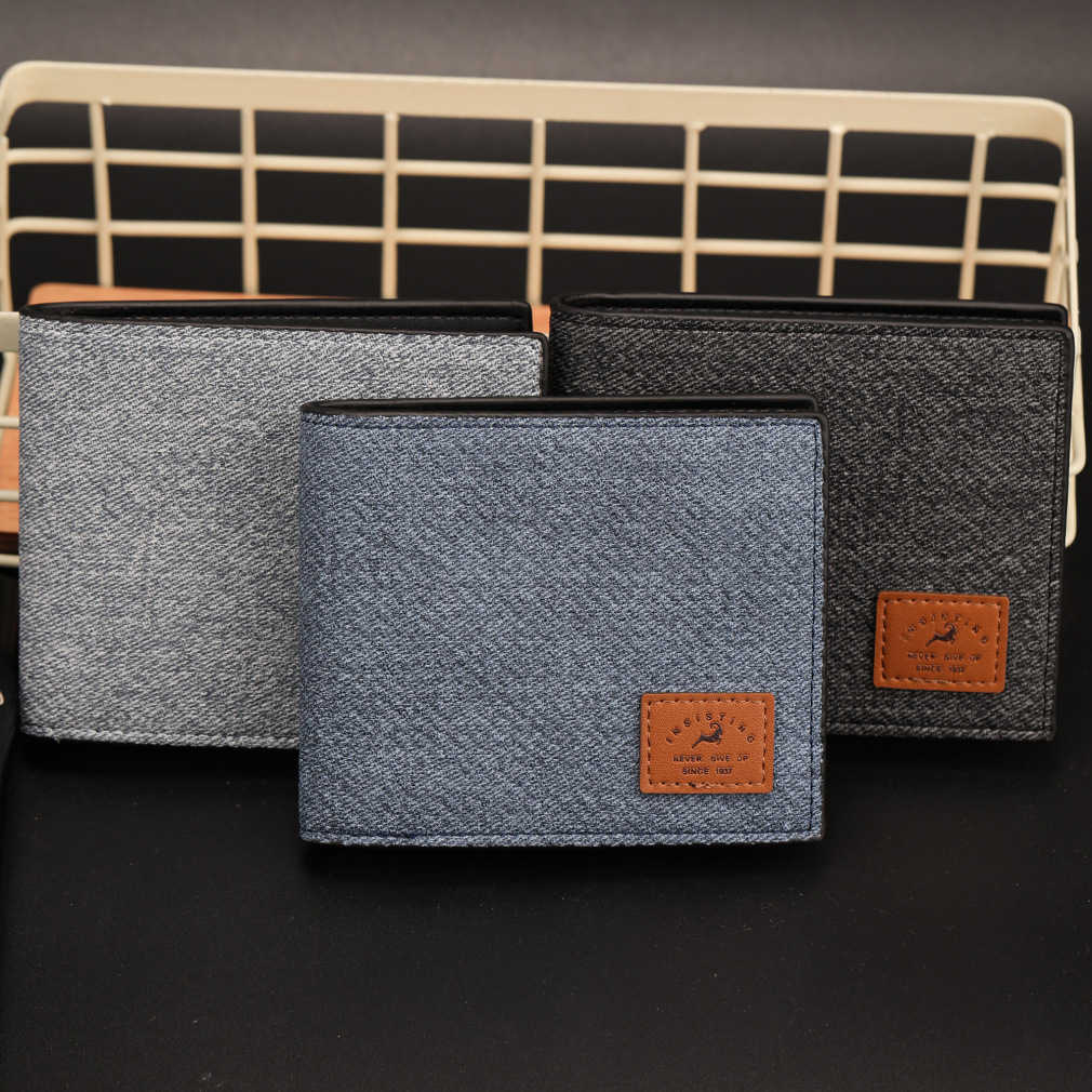 Men's Solid Color Canvas Open Wallets display picture 3