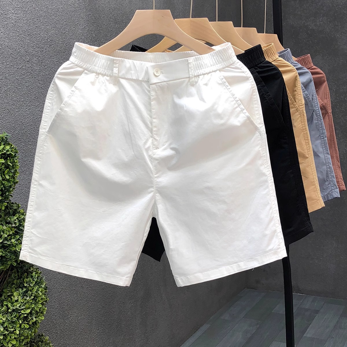 Pantalones cortos para hombres, pantalones de trajes de negocios de alta calidad, pantalones de calzado recto, pantalones de calzado de verano, comercio exterior transfronterizo, hielo al por mayor, secado rápido