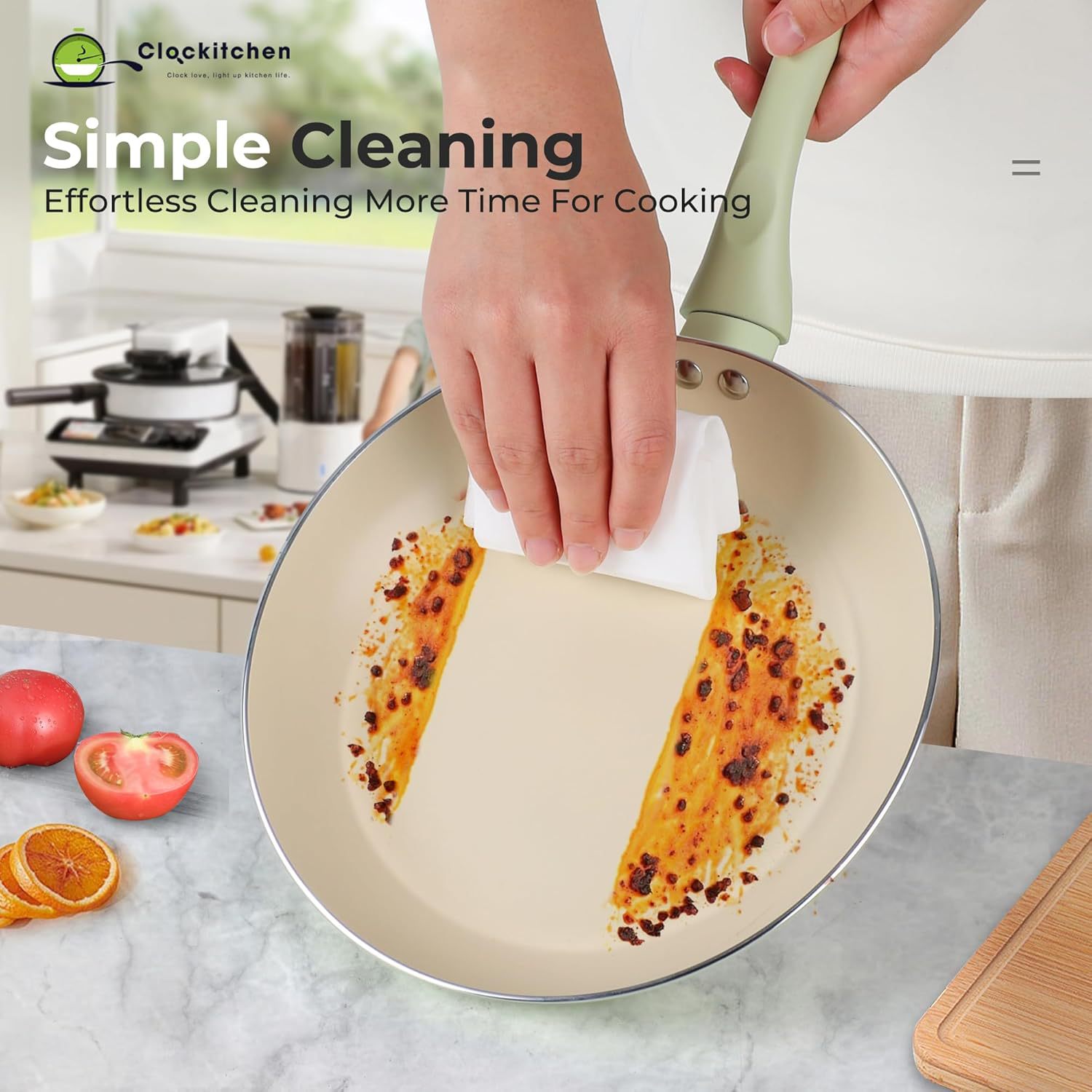 Arroz de arroz transfronterizo de piedra frita de platos antiadherente sartén casera sartén de cocina de cuatro piezas conjunto de sartén de cocina combinada sartén conjunto de sartén