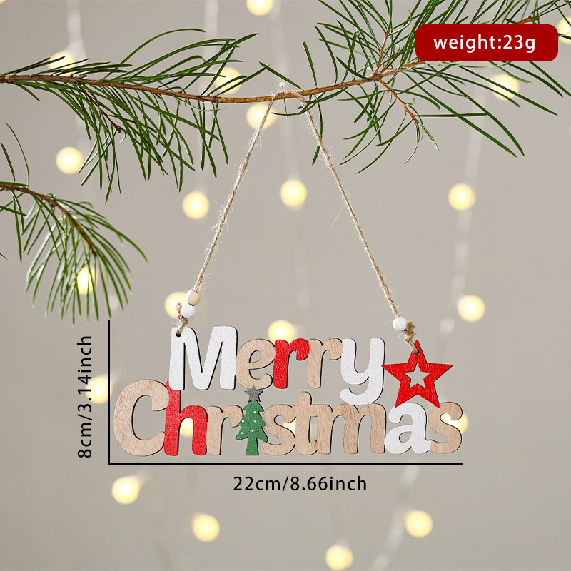 圣诞装饰品 创意圣诞挂件 居家餐厅圣诞XMAS木制工艺品门挂装饰|undefined