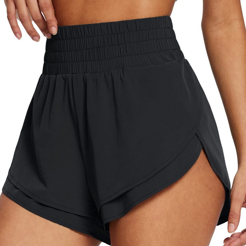 Women's 3inch Sports Shorts High Waist Fitness Running Shorts with Lining Sports Lightweight Quick Dry Tennis High