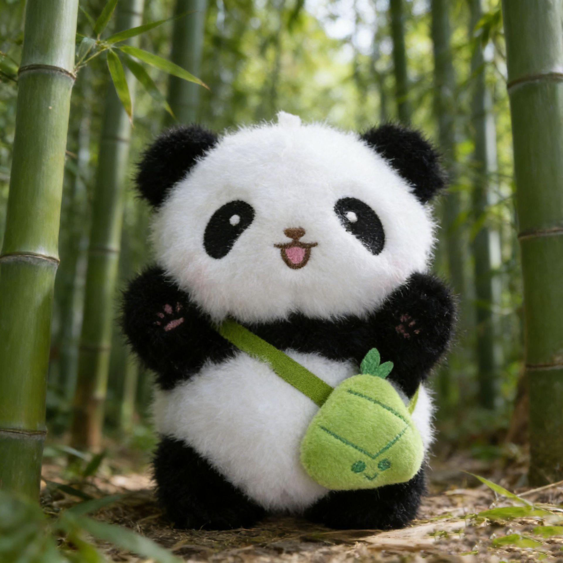 可爱萌熊猫挂件毛绒玩具花花公仔成都文创玩偶钥匙扣包包挂饰娃娃