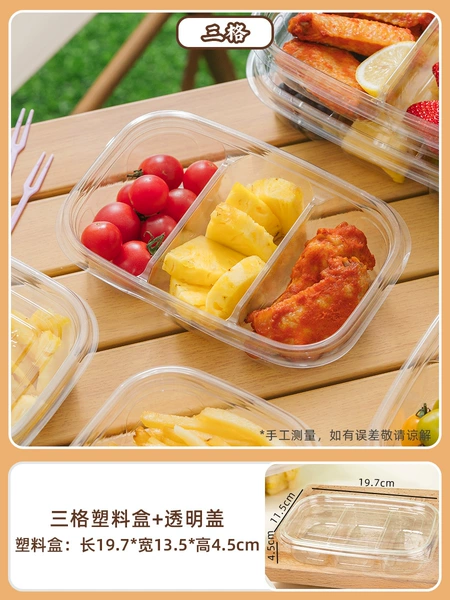 Plastic box [three compartments]*10 pieces