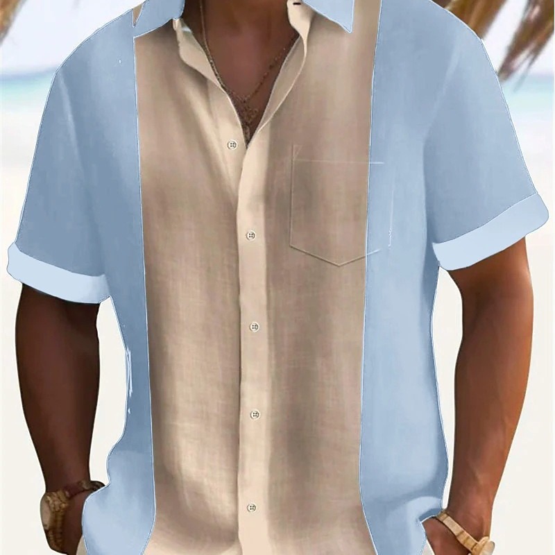 2024 Cross-Border European Size Long-Sleeve Solid Color Thin Spring Casual Short-Sleeve Shirt For Young Adults_voghion.com