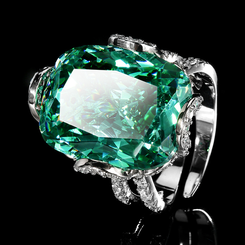 2025 nuevo estilo Zhuang Shengsheng joyería simulación nido de pájaro corte de pala verde ligero lujo cuadrado cuadrado traje piedra principal 15*20 al por mayor