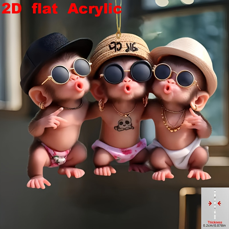 Cross-Border Three-Piece Set of Fun Monkey Decorative Pendants Suitable for Bags, Keys, Car Decoration Accessories, Spring Garden Decoration Cross-Border Three-Piece Set of Fun Monkey Decorative Pendants Suitable for Bags, Keys, Car Decoration Accessories, Spring Garden Decoration