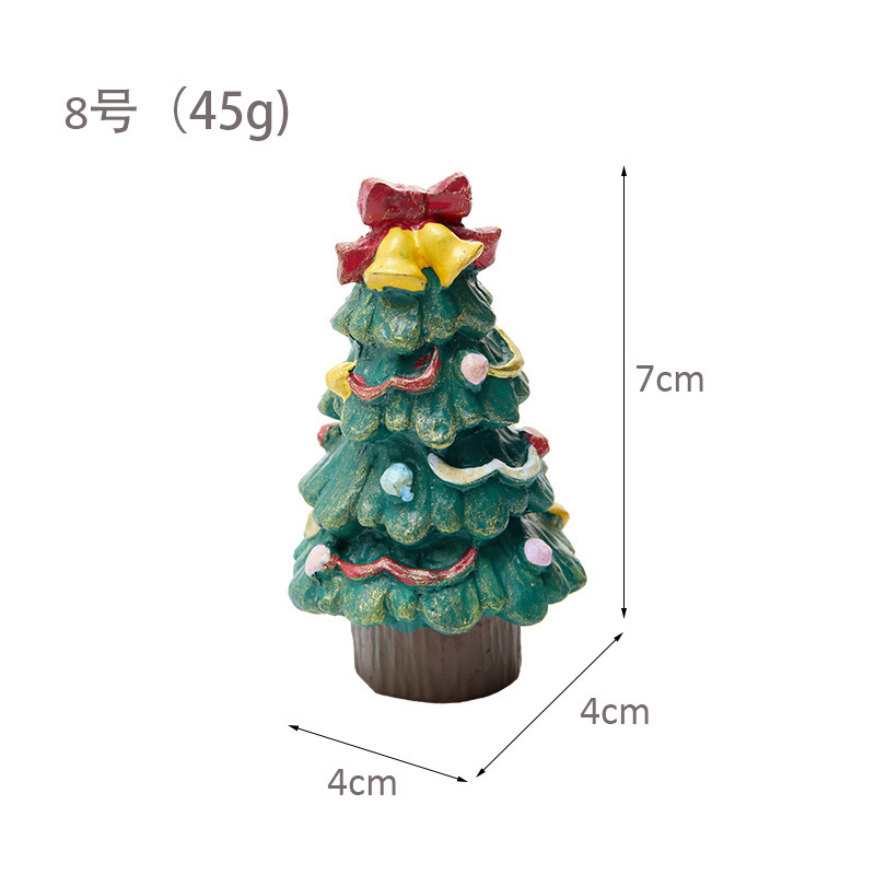 Resina de madera Papá Noel muñeco de nieve árbol de Navidad decoración de escritorio de Navidad decoración de micro paisaje