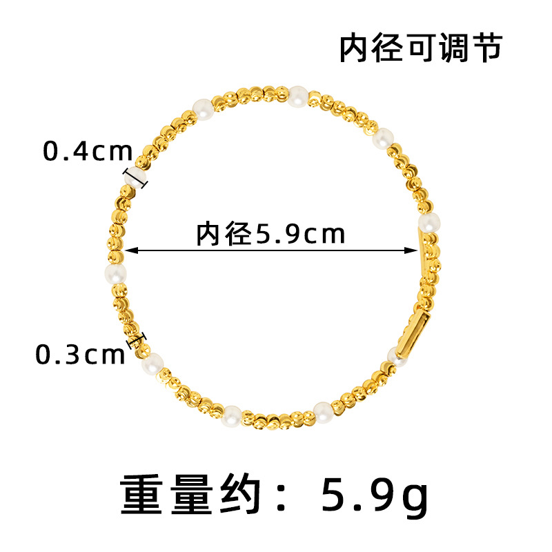 Brazalete de perlas de oro de arena de Vietnam ajustable de perlas de lujo ligero nicho de diseño de alta calidad accesorios fuente al por mayor