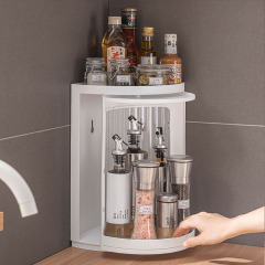 廚房旋轉置物架專用台面壁掛三角轉角櫃調料調味品收納置物架角架