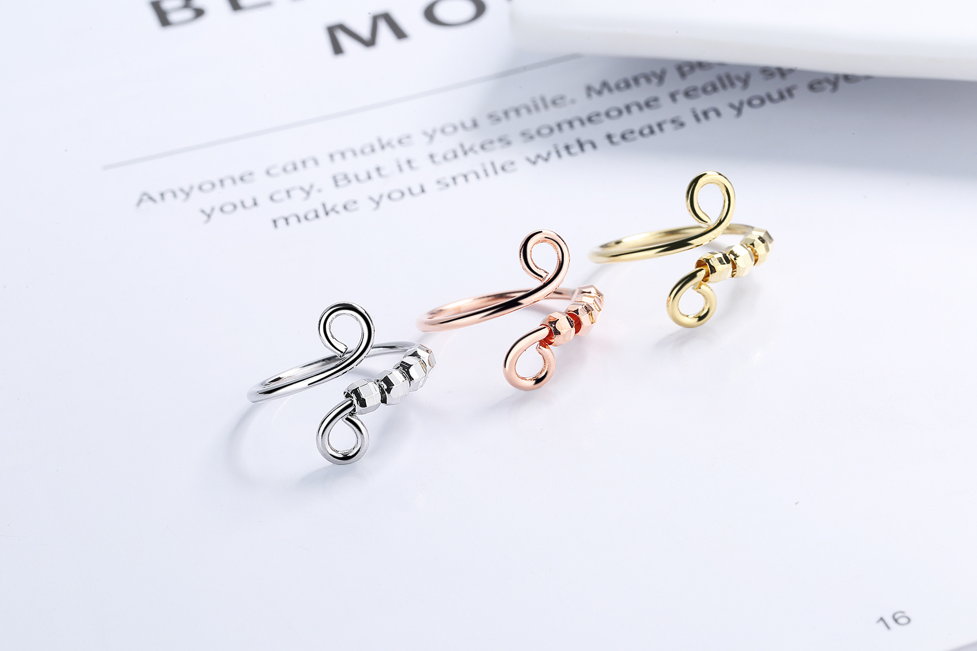 Fashion Geometric Solid Color Copper Rings 1 Piece