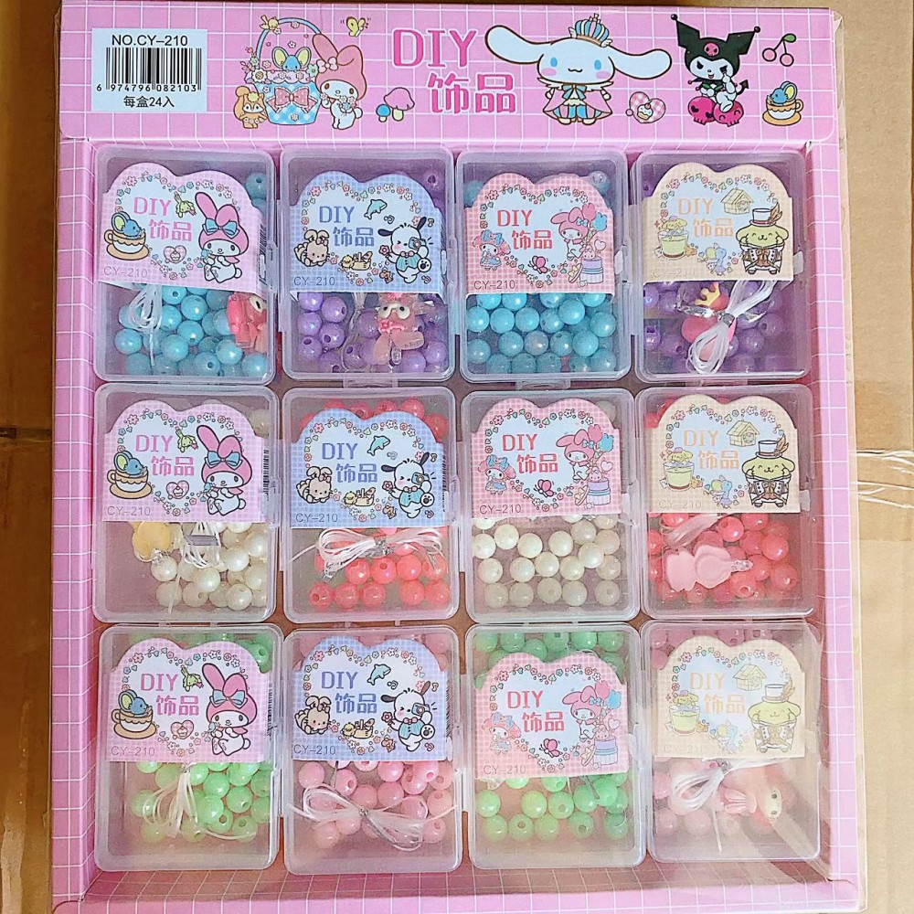Nueva pulsera hecha a mano de bricolaje verano dibujos animados colgante en caja linda chica plástico divertido los niños
