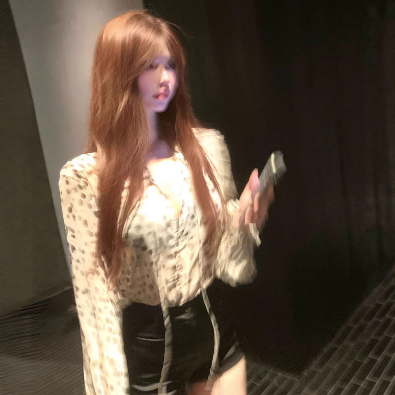 TZ6852法式复古氛围感名媛气质波点雪纺衫女早秋新款慵懒百搭上衣|undefined